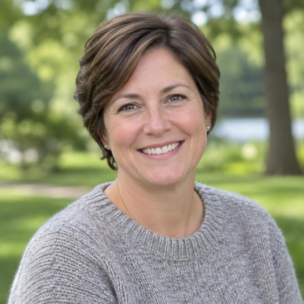 Portrait of a woman smiling outdoors